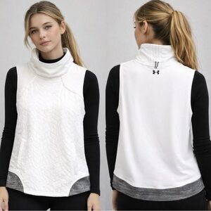 Under Amour White Athleisure Sleeveless Vest Tank Top Active Wear Sports Wear.